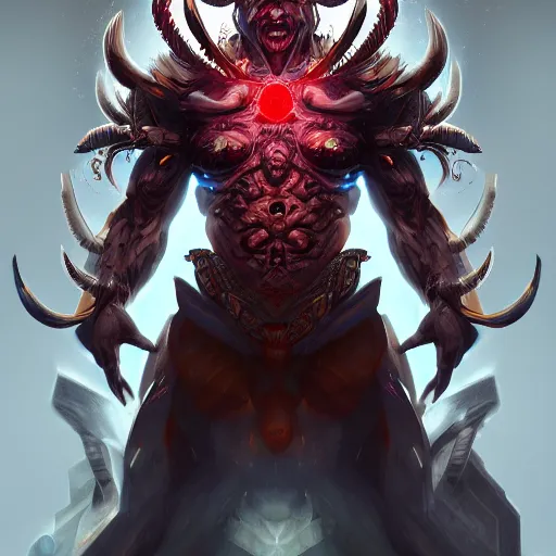 Prompt: a fusion of a god and a demon, hyperdetailed, artstation, cgsociety, 8 k