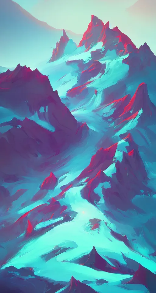 Prompt: a painting of a top of a mountain, a digital painting by anton fadeev, trending on artstation, fantasy art, matte drawing, speedpainting, 2 d game art