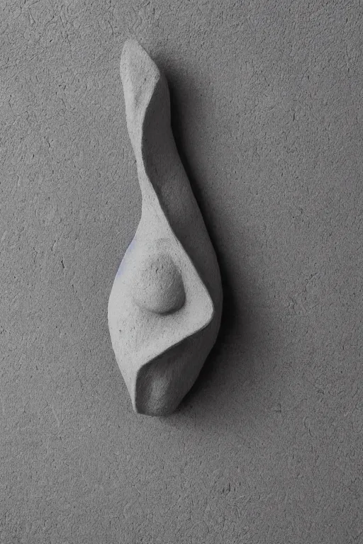 Image similar to a beautiful closed up, of a beautiful crafted and rendered, abstract, black, grey porcelain sculpture, that is turning and twisting itself inside, rotated, there is almost a face i there, Egypt, African, hyperrealistic, bokeh, soft lighting from above, and high details and minimalistic ornaments
