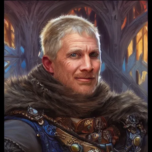 Image similar to Linus Tech Tips as a fantasy D&D character, portrait art by Donato Giancola and James Gurney, digital art, trending on artstation