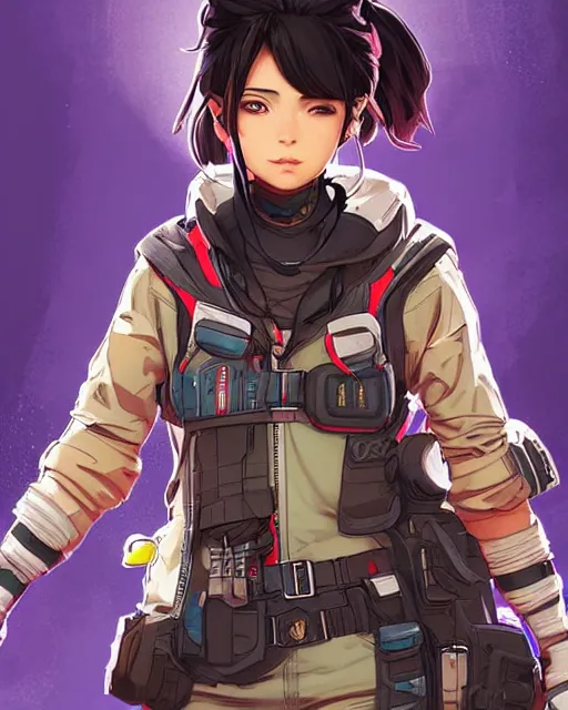 Image similar to Apex Legends anime character digital illustration portrait design by Ross Tran, artgerm detailed, soft lighting