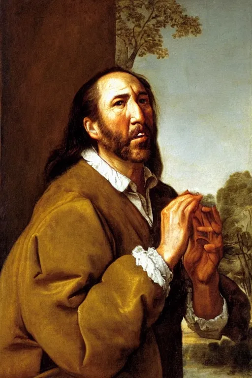Image similar to Portrait of Nicholas Cage by Jan Steen