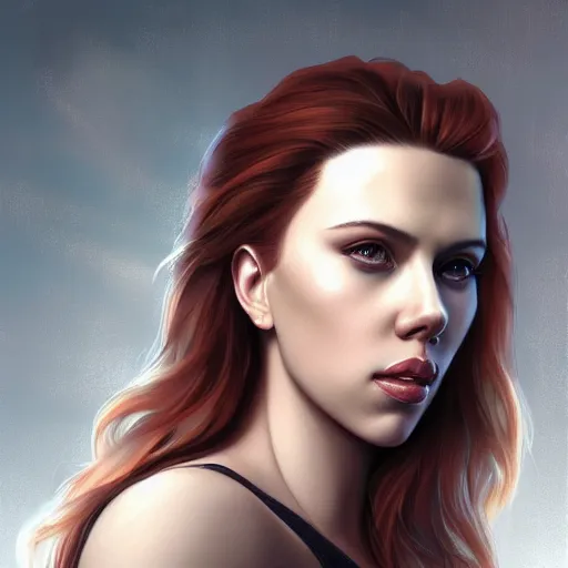 Image similar to portrait of scarlett johansson by charlie bowater