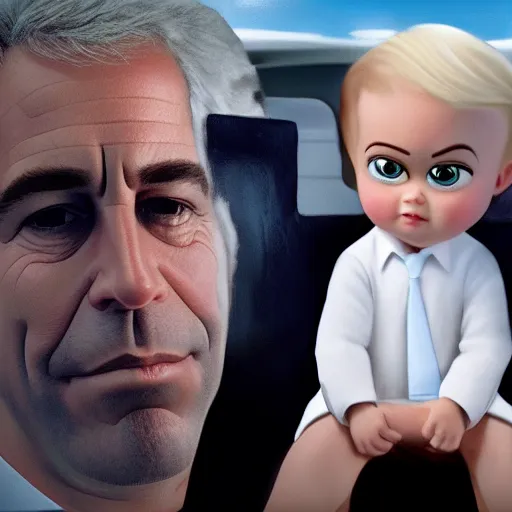 Image similar to Boss Baby. Jeffrey Epstein. Highly realistic. High resolution. Highly detailed. Dramatic. 8k.4k.