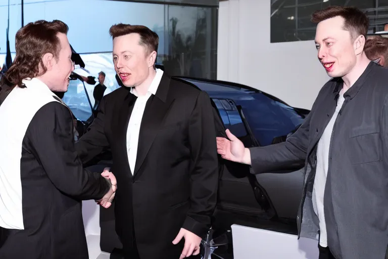 Michael Jackson Shaking Hands With Elon Musk 4k Stable Diffusion