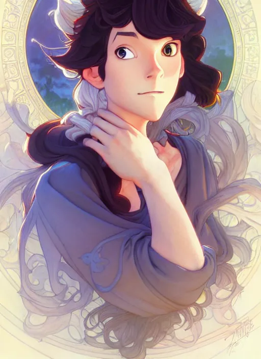 Image similar to cute merlin, natural lighting, path traced, highly detailed, high quality, digital painting, by don bluth and ross tran and studio ghibli and alphonse mucha, artgerm