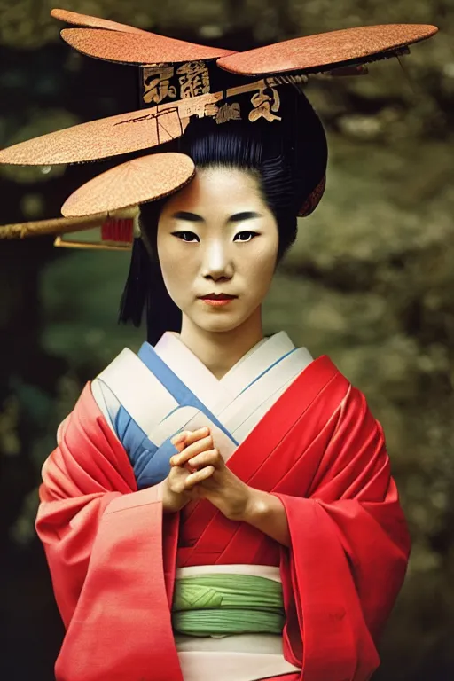 Image similar to photograph of a japanese geisha, photograph by steve mccurry