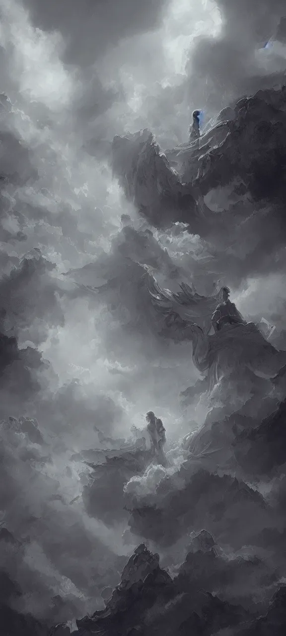 Prompt: stairway ladder to heaven angels ascending artstation ethereal atmospheric epic clouds rays concept art
