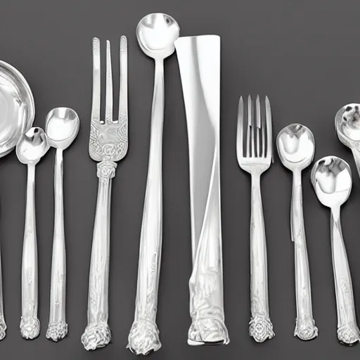 Prompt: silverware for aliens