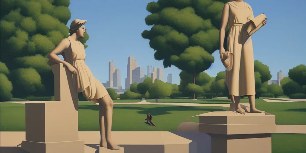 Image similar to in the statue garden by kenton nelson