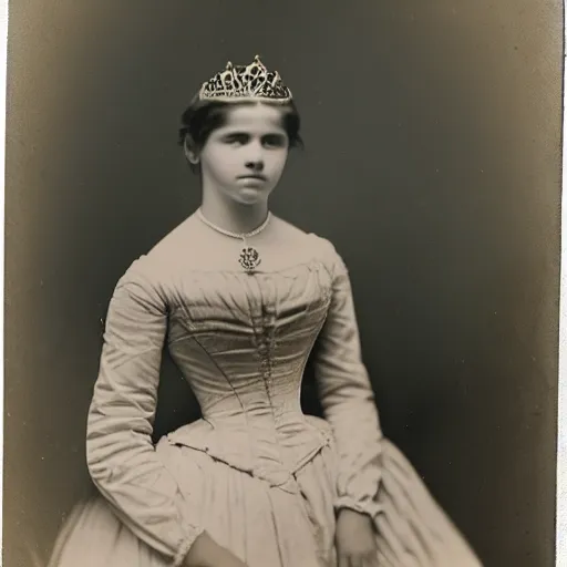 Image similar to clear photography of a beautiful and teenaged princess, circa 1 8 6 3