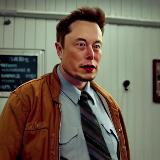 Prompt: a realistic portrait of Elon Musk as Eddie Munson from Stranger Things