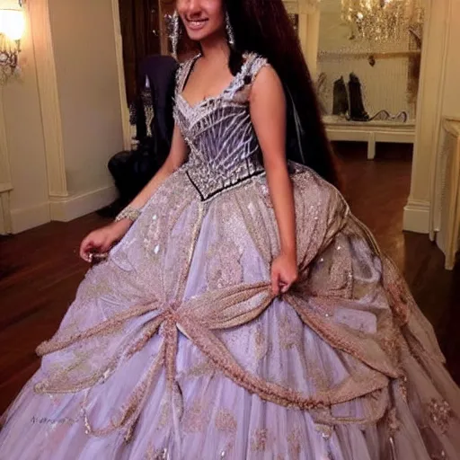 Image similar to Mutahar Anas dress as a fancy princess