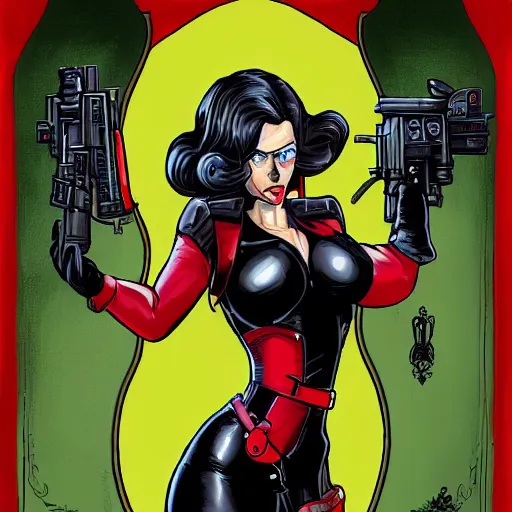 Image similar to the baroness with guns by adam hughs