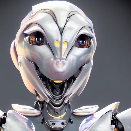 Image similar to a highly detailed close-up bust, of an awe-inspiring beautiful cute humanoid anthropomorphic robotic mecha female dragon, with smooth and streamlined armor, standing and posing elegantly in front of the camera, well detailed head with LED eyes, sharp design, two arms, digital art, artstation, DeviantArt, professional, octane render, sunset lighting