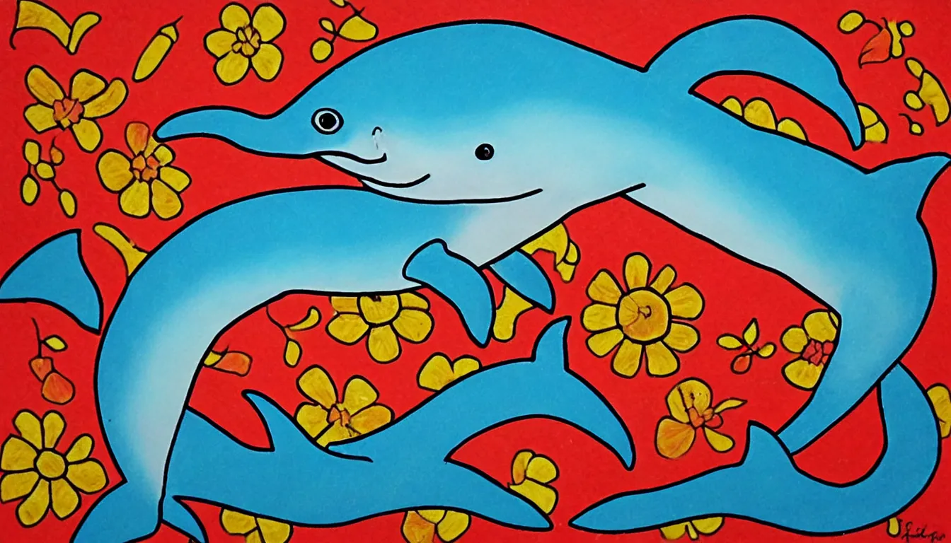 Prompt: a realistic dolphin in the style of mexican folk art
