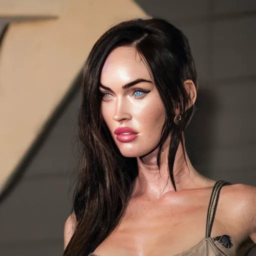 Image similar to megan fox, disco elysium, photorealistic, realistic, ultra detailed