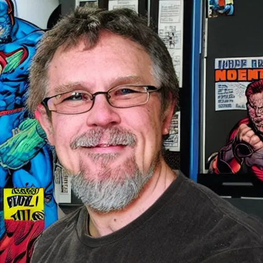 Image similar to portrait of comic book artist Dale Keown