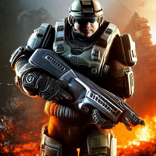 Donald Trump as Masterchief in gears of war, splash | Stable Diffusion ...