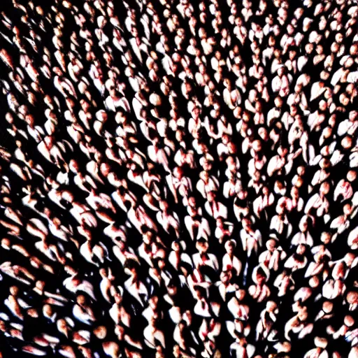 Image similar to hyperrealistic photography of where's wally? by caravaggio wiew from above