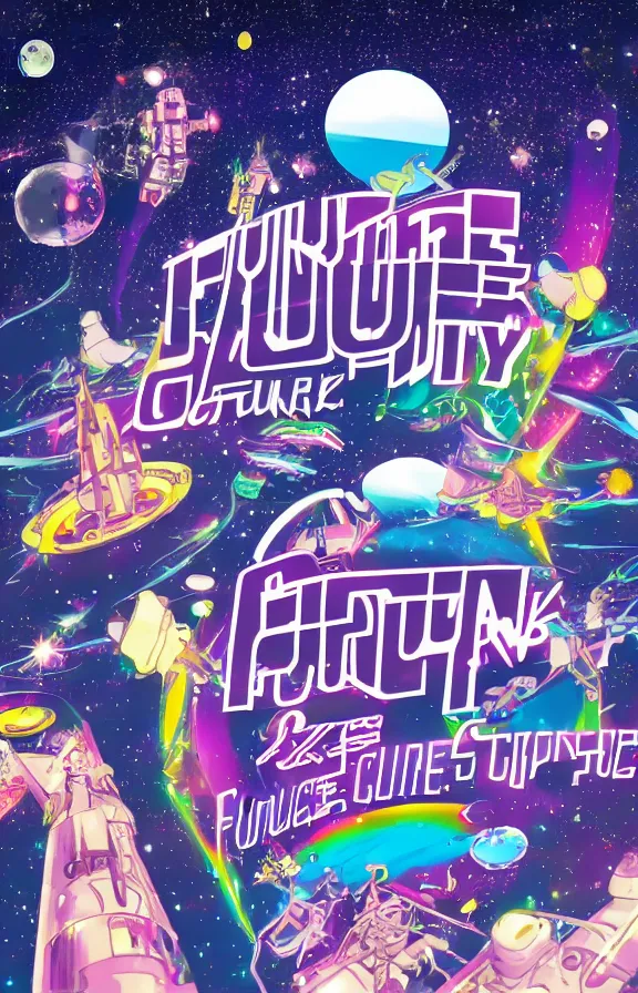 Prompt: future funk space city