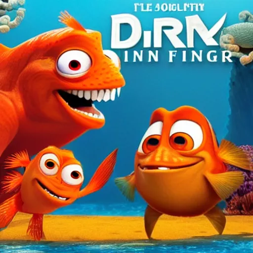 Prompt: fighting nemo, pixar movie poster