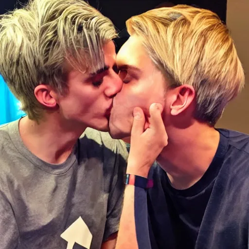 Prompt: forsen kissing xqc