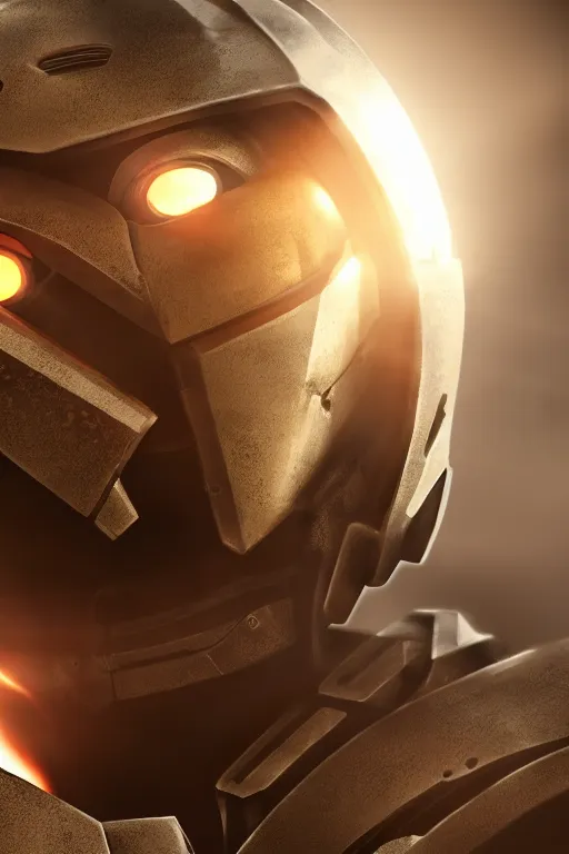 Image similar to robot ninja mask helmet halo master chief radiating a glowing aura global illumination ray tracing hdr fanart arstation by ian pesty and katarzyna da „ bek - chmiel