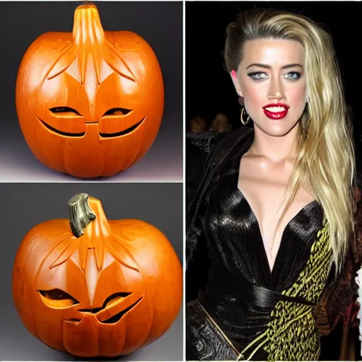 Image similar to gourd shaped carved to look like amber heard hybrid mix