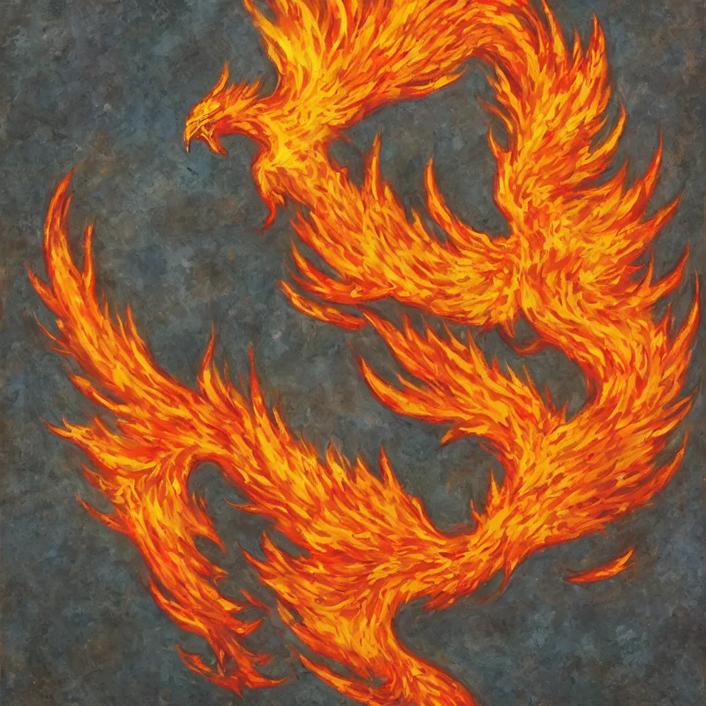 Image similar to A fiery phoenix rising