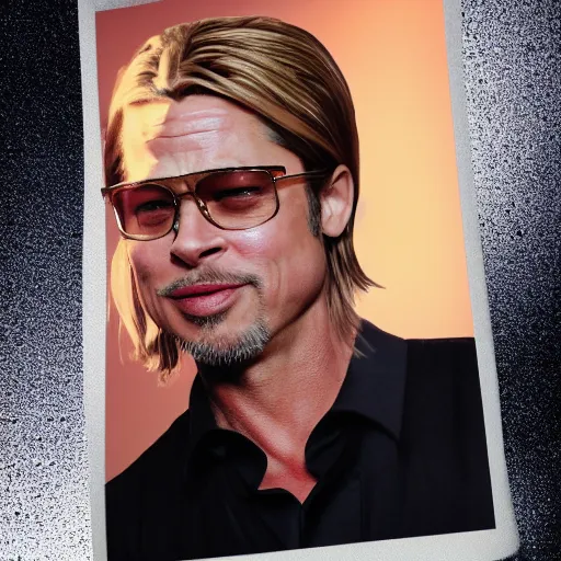 Prompt: A photograph of Brad Pitt as a woman. Gender switched. Studio lighting