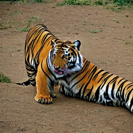 Image similar to a Tiger with the armor of a pangolin, national geographic photograph