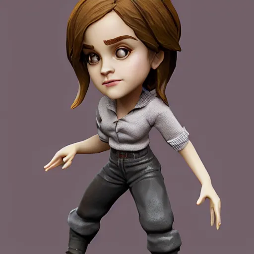 Image similar to plastic toy cute figurine of emma watson, blender, unreal engine, concept art, octane render, highly detailed, smooth, sharp focus