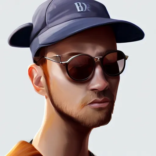 Prompt: Portrait of a bunny wearing sunglasses and a cap, digital painting, highly detailed, artstation, concept art, smooth, sharp focus, illustration