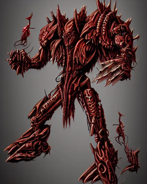 Prompt: bloody fleshmetal cyborg daemonhost, trending on artstation