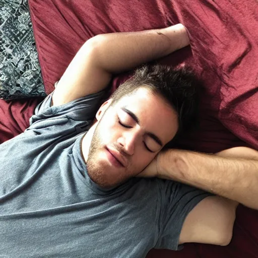 Prompt: “buff guy sleeping”