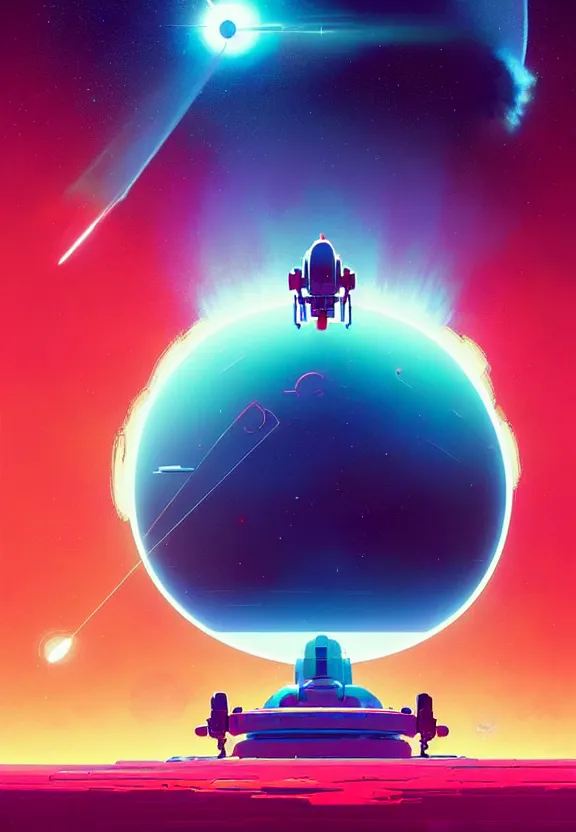 Prompt: robotic expedition to the death of a star by christopher balaskas and anton fadeev and dan mumford and beeple and norman rockwell, hyperrealistic, high detail, ultra detailed, space, nebula, sharp focus, astronomy, science, crisp edges, mist, reflections, asymmetrical!!!!!!, asymmetry!!