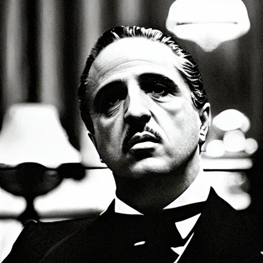 Prompt: the godfather. cinematic, studio lighting