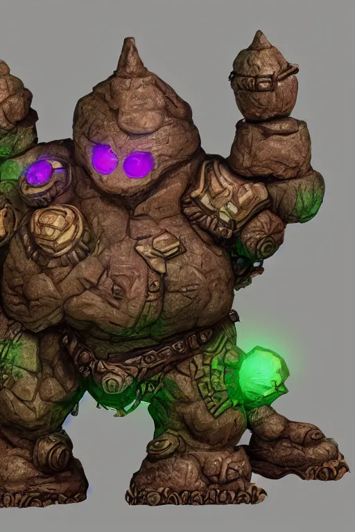 Image similar to zelda fantasy art giant golem troll wood rock greeble gemstone, global illumination ray tracing hdr fanart arstation by sung choi and eric pfeiffer and gabriel garza and casper konefal