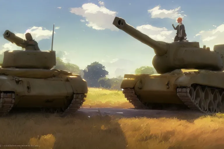 Image similar to a tank with a church instead a gun plattform, scene in an open field. key visual, conceptart, ambient lighting, highly detailed, digital painting, artstation, concept art, sharp focus, by makoto shinkai and akihiko yoshida and greg manchess