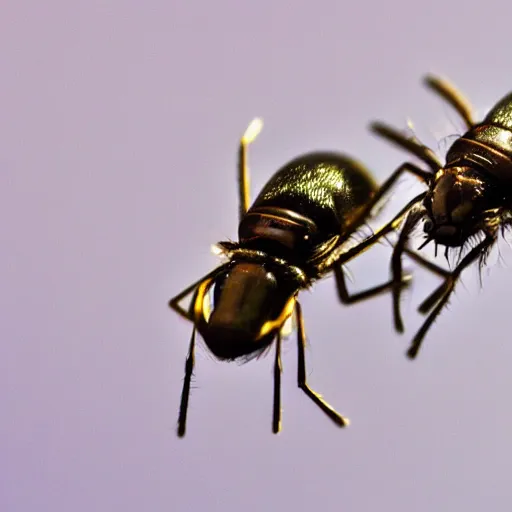 Prompt: kung fu!!!! flies fighting with each other, macro, canon eos