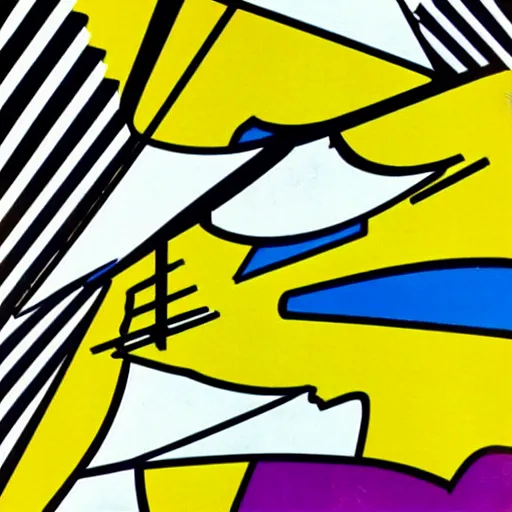 Image similar to roy lichtenstein,, pop art, comic book, architecture