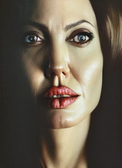 Image similar to close - up portrait of angelina jolie by sarah moon,