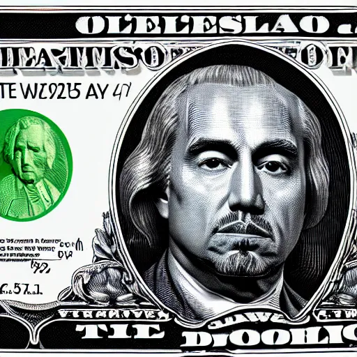 Image similar to dollar bill with Kanye West face inside