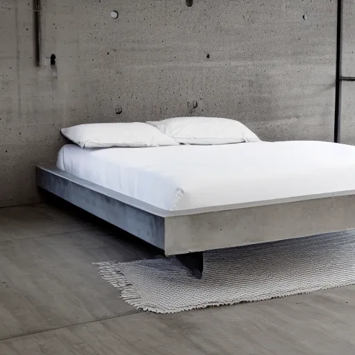 Image similar to a bed made of concrete, no background