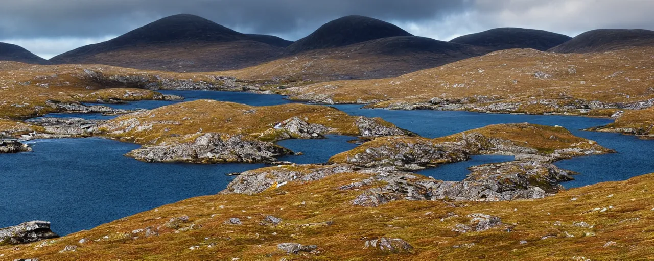 Prompt: isle of harris landscape mountains