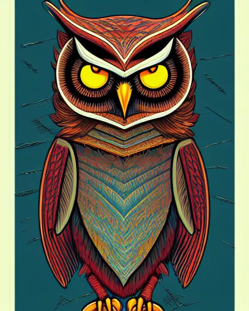 Image similar to concept art by dan mumford of a mask of symbolic owl, symbolism art style, digital painting, sharp focus, illustration