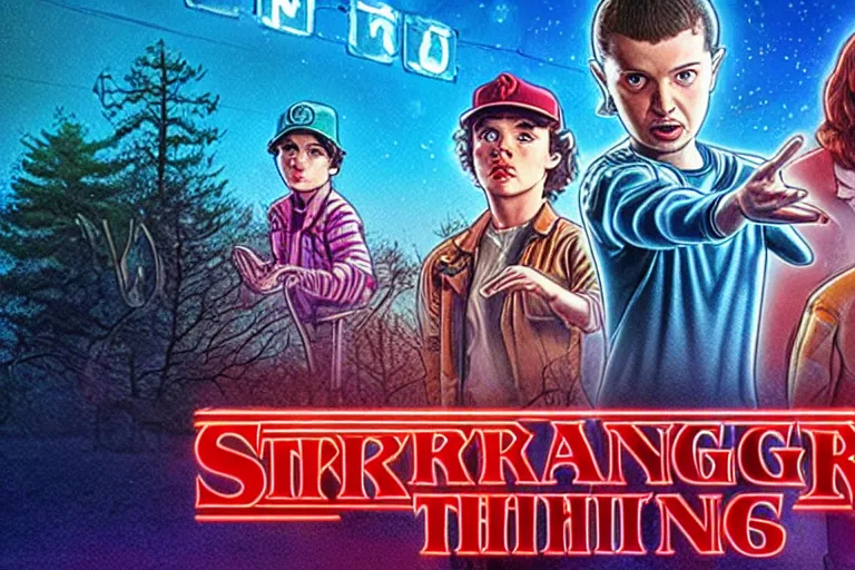 Image similar to film still from stranger things 5, an animated cartoon by walt disney