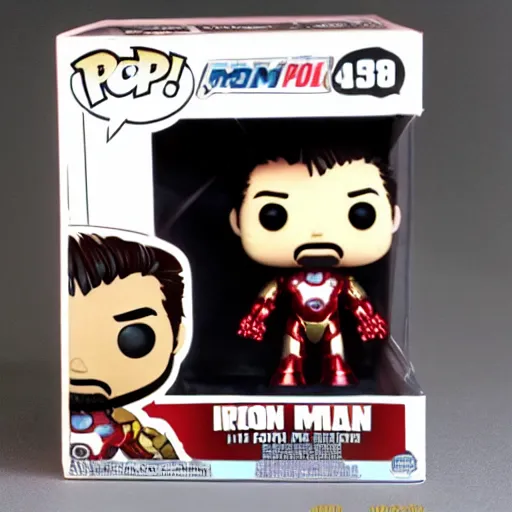 Image similar to iron man as funko pop toy