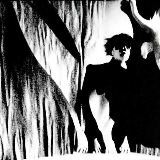 Prompt: cabinet of doctor caligari still!! ) ) shot from film by guy maddin and gustav dore